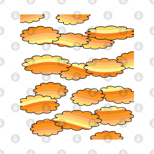 Orange wavy clouds - relaxing fun design by The Creative Clownfish