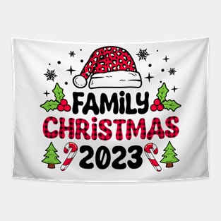 Family Christmas 2023 Red Plaid Family Matching Pajama Xmas Tapestry