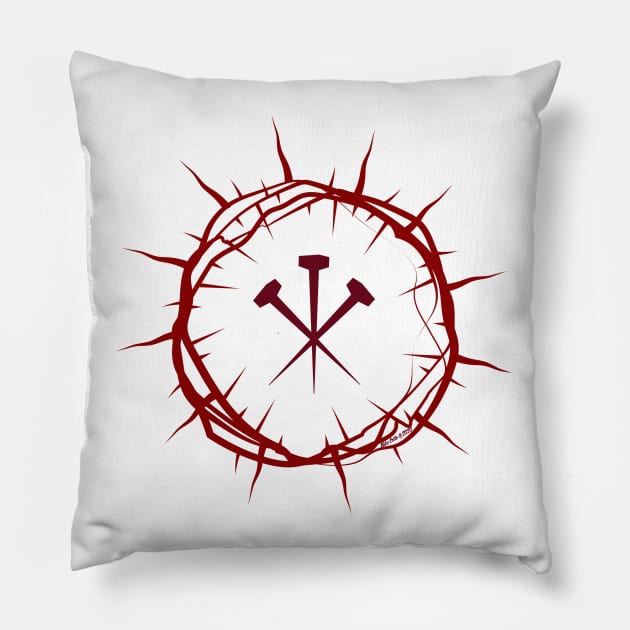 Crown of Thorns with Nails Pillow by MikeCottoArt