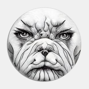 English Bulldog Pet Wild Nature Illustration Line Epic Illustration Line Art Pin