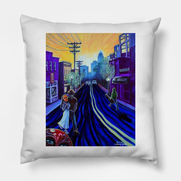 'North Davidson Street' Pillow by jerrykirk