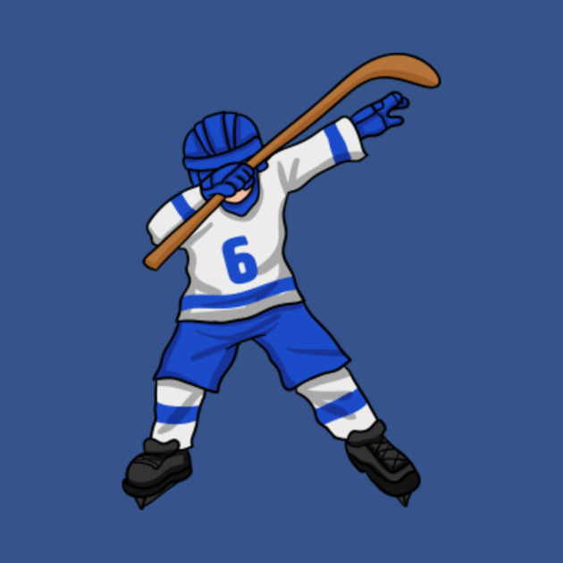 Discover Dabbing Hockey Player Number 6 Ice Hockey Sports Team Hockeyist Athlete - Hockey - T-Shirt