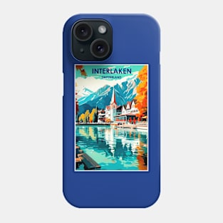 Interlaken Switzerland Vintage Advertising Travel Print Phone Case