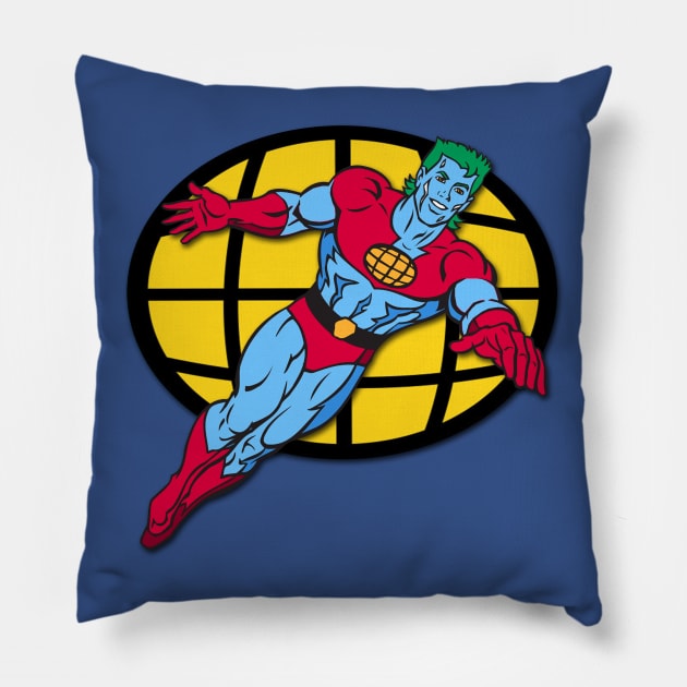 Captain Planet Pillow by BigOrangeShirtShop