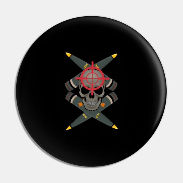 Artillery skull Pin by RiffRaffComics