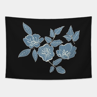 California Wild Rose Blue  and Cream Tapestry