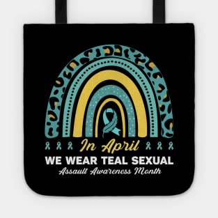 In April We Wear Teal Sexual Rainbow Tote