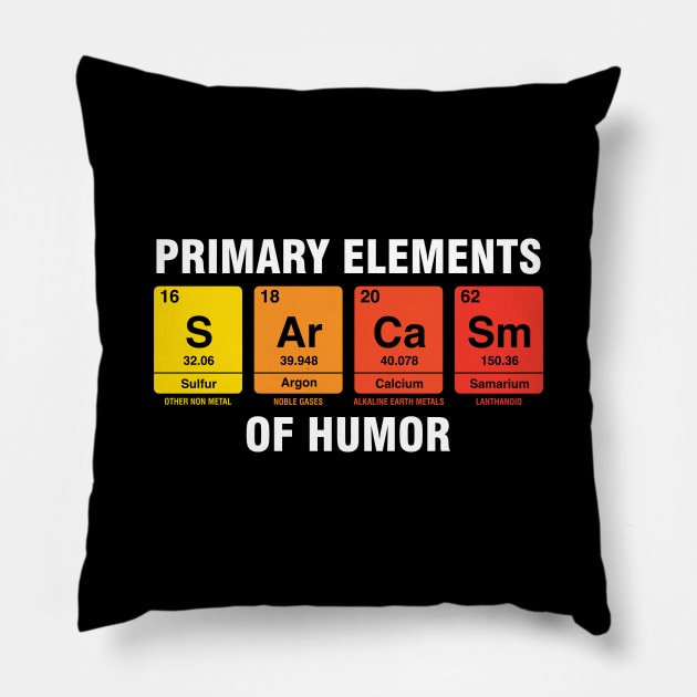 Sarcasm Humor Table Periodic Elements Mendeleev Pillow by ricardotito