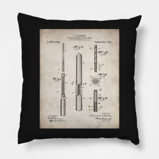 Pool Cue Patent - 9 Ball Art - Antique Pillow