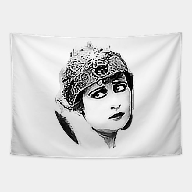 Silent film actress black and white movies Tapestry by Marccelus