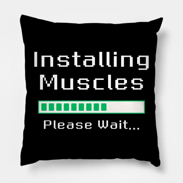 Installing Muscles Please Wait Pillow by PhotoSphere