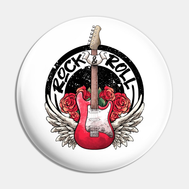 Lets Rock Rock&Roll Skeleton Hand Vintage Retro Rock Concert Pin by MerchBeastStudio