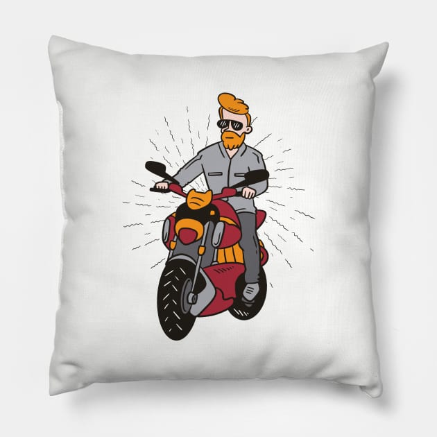 Motorbike Guy Pillow by The Urban Attire Co. ⭐⭐⭐⭐⭐