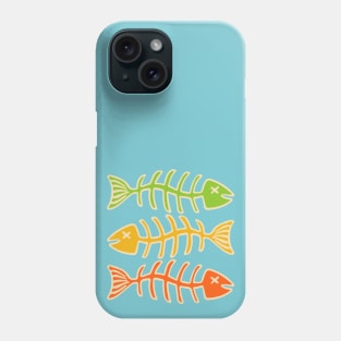 FISH BONES Eaten Food and Fishing in Yellow Orange and Green - UnBlink Studio by Jackie Tahara Phone Case