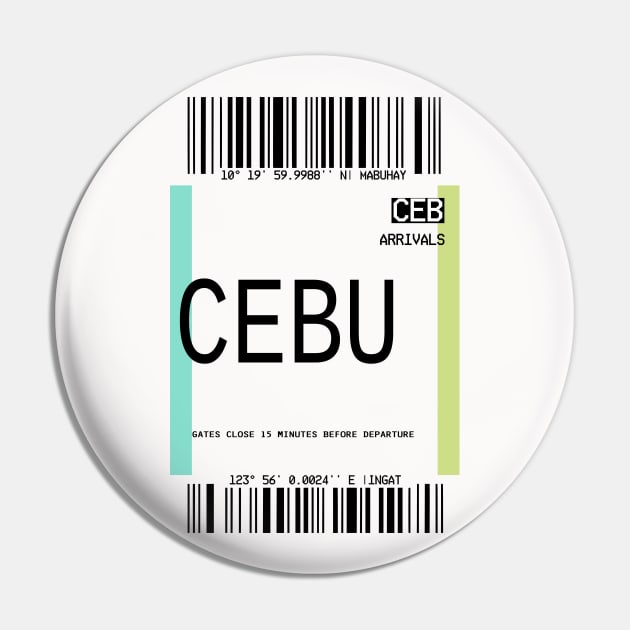 Cebu Philippines Plane Ticket Pin by Aydapadi Studio