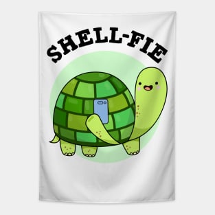 Shell-fie Cute Tortoise Selfie Pun Tapestry