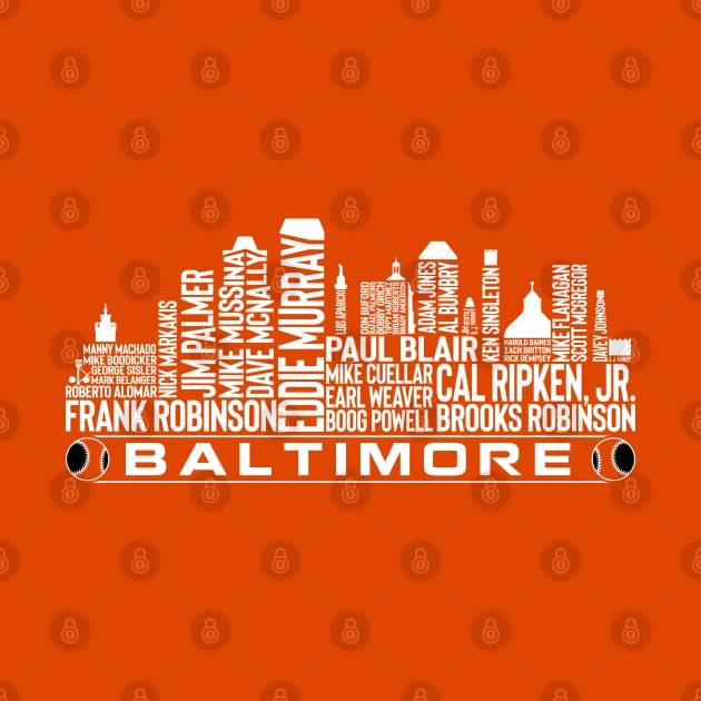 Baltimore Baseball Team All Time Legends, Baltimore City Skyline by Legend Skyline