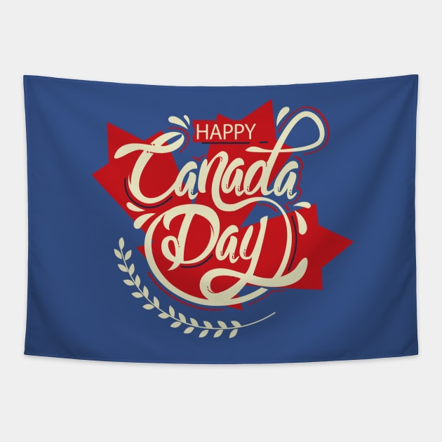 Happy Canada Day Tapestry by RedoneDesignART