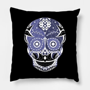 black death with smile ecopop calavera candy skull art Pillow