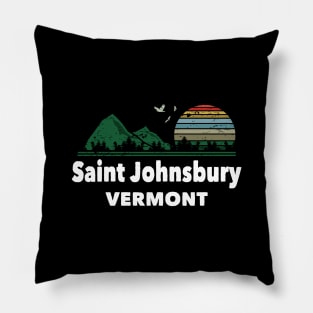 Mountain Sunset Flying Birds Outdoor Saint Johnsbury Vermont Pillow