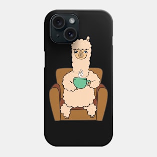 Alpaca with coffee Phone Case