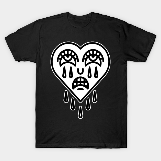 Crying Heart Tattoo Design Tattoo T Shirt Teepublic