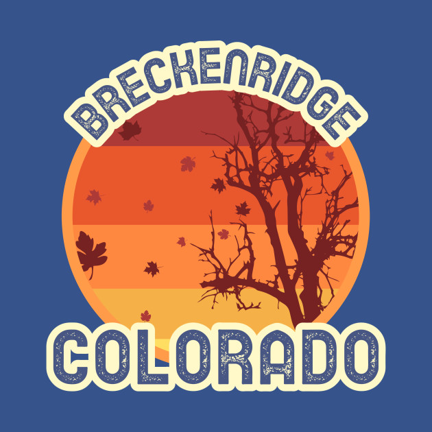 Disover Breckenridge Colorado Leaves Falling Autumn and Fall Amber Autumn, Best gift for September October and November, leaf falling - Breckenridge Colorado - T-Shirt