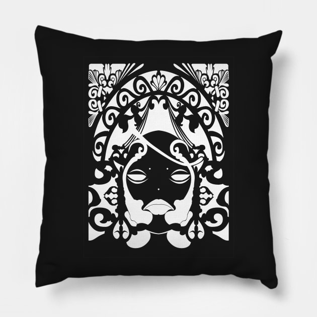 Grimoire Weiss (White on black) Pillow by SJBTees