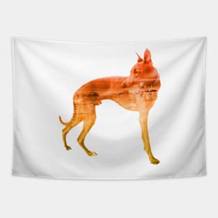 Orange & Yellow Waves Whippet Tapestry