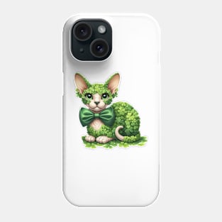 Clover Sphynx Cat St Patricks Day Phone Case