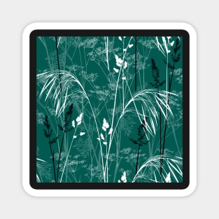 Wild grasses - dark green Magnet