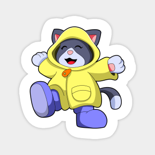 Cat with Raincoat Magnet