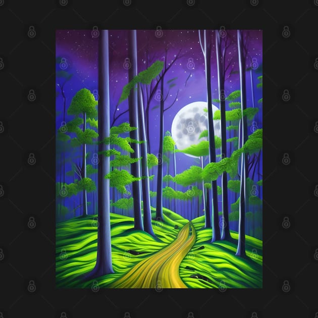 Beautiful Forest Moonlight by Sanzida Design