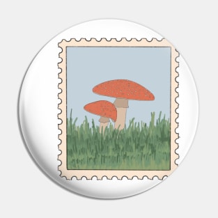 Cottagecore Mushroom Stamp Pin