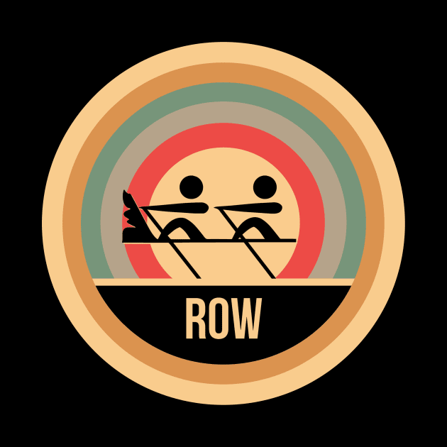 Retro Vintage Rowing Gift For Rowers by OceanRadar