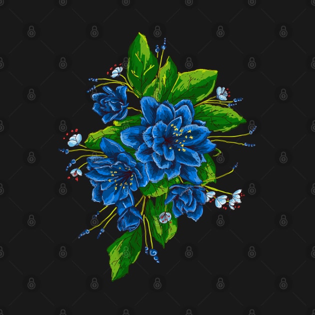 bunch of blue flowers by lisenok