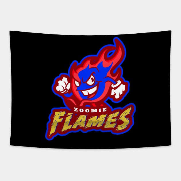 Zoomie Flames Race Car Exhaust Tapestry by Carantined Chao$