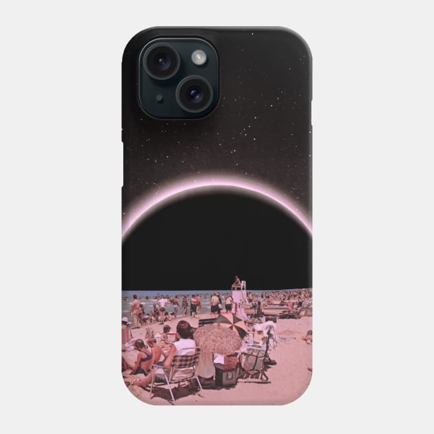 Under The Eclipse - Space Aesthetic Collage, Retro Futurism Phone Case by jessgaspar