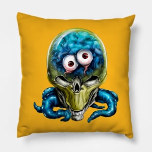 alien skull with eyes and tentacles Pillow