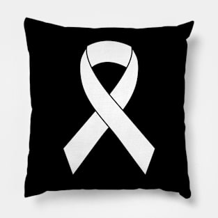 Together Beat Lung Cancer White Ribbon Supporter Pillow