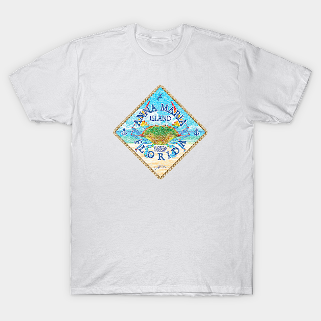 Discover Anna Maria Island, Florida, with Blue Crab on Beach - Anna Maria Island - T-Shirt