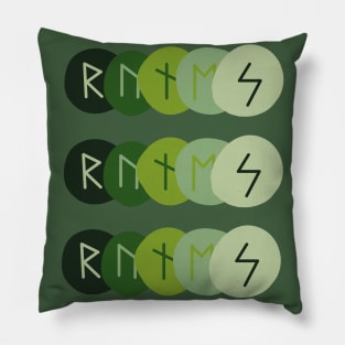 "RUNES" On Green Pillow