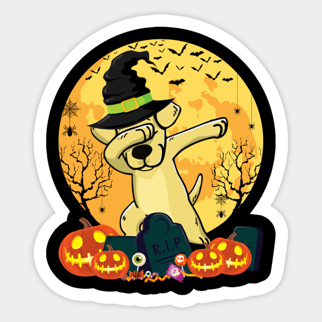 Halloween Costume Labrador Dog Dabbing Gift Ideas For Family Cute Dog Halloween Costume Gifts Ideas Sticker Teepublic