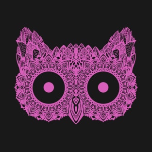 Mandala Owl Pink T-Shirt T-Shirt