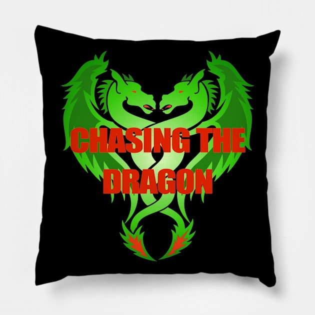 Chasing The Dragon Pillow by Badsy