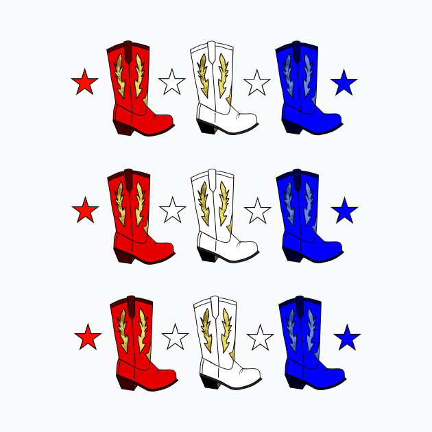 RED White Blue USA Cowboy Boots by SartorisArt1