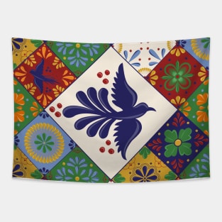 Mexican Talavera Tiles Colorful Pattern Tapestry