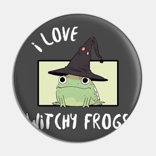 Witch Hat Toad  - I Love Witchy Frogs Pin