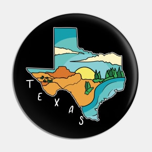 Texas Map Landscape Pin