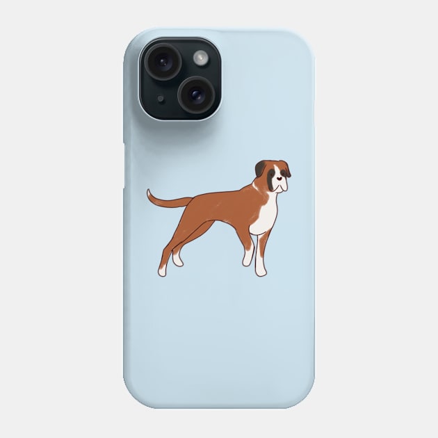 boxer dog illustration Phone Case by Mayarart